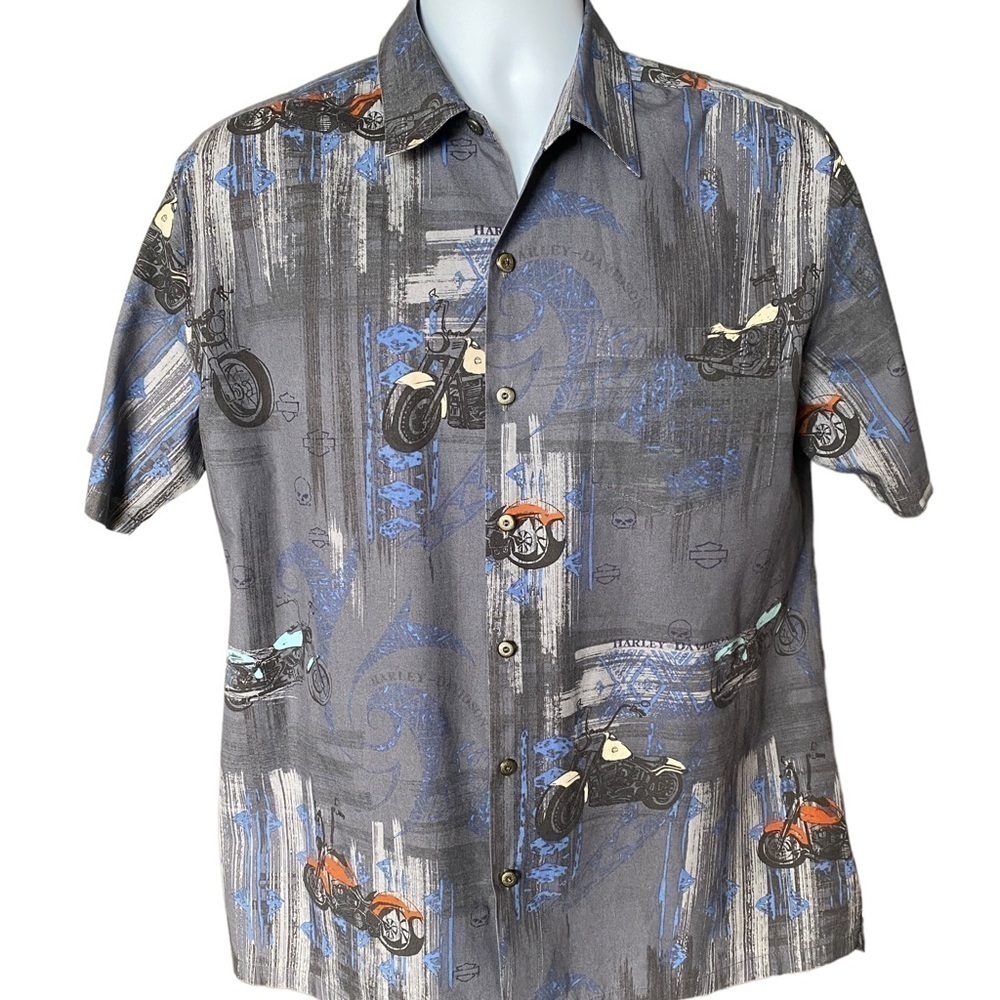 HARLEY-DAVIDSON Motorcycle Button Down Collared Shirt Men M Medium